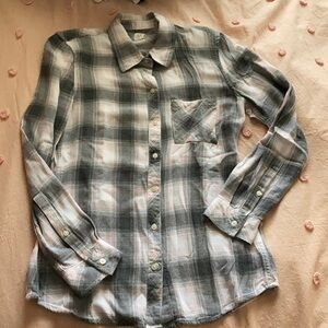 Gap pink and gray button up